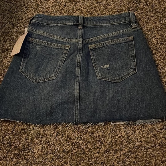 NEW Free People Harvey Distressed A-Line Button Down Mini Jean Skirt 25 - Picture 5 of 9